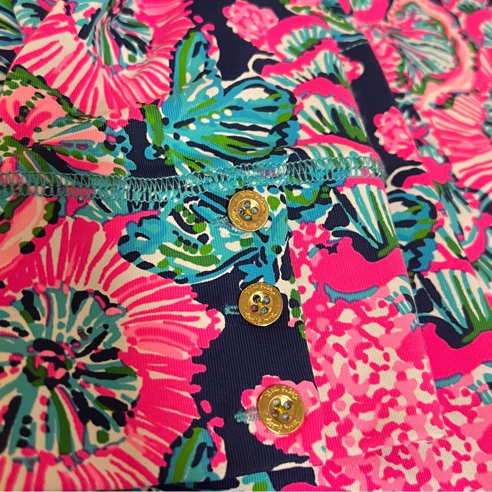 Lilly Pulitzer Solia UPF+50 Dress- Oyster Bay Navy Shroom With a View XS - Picture 11 of 12